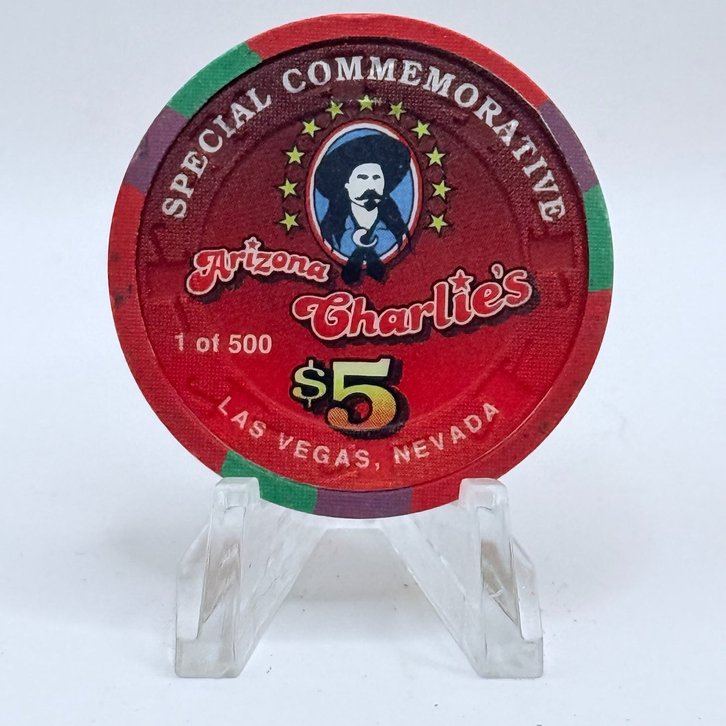 Arizona Charlie's Decatur (West) Las Vegas Nevada 1996 'Cleveland Hall Of Fame Reunion, Dante Lavelli' LE $5 Casino Chip N7379