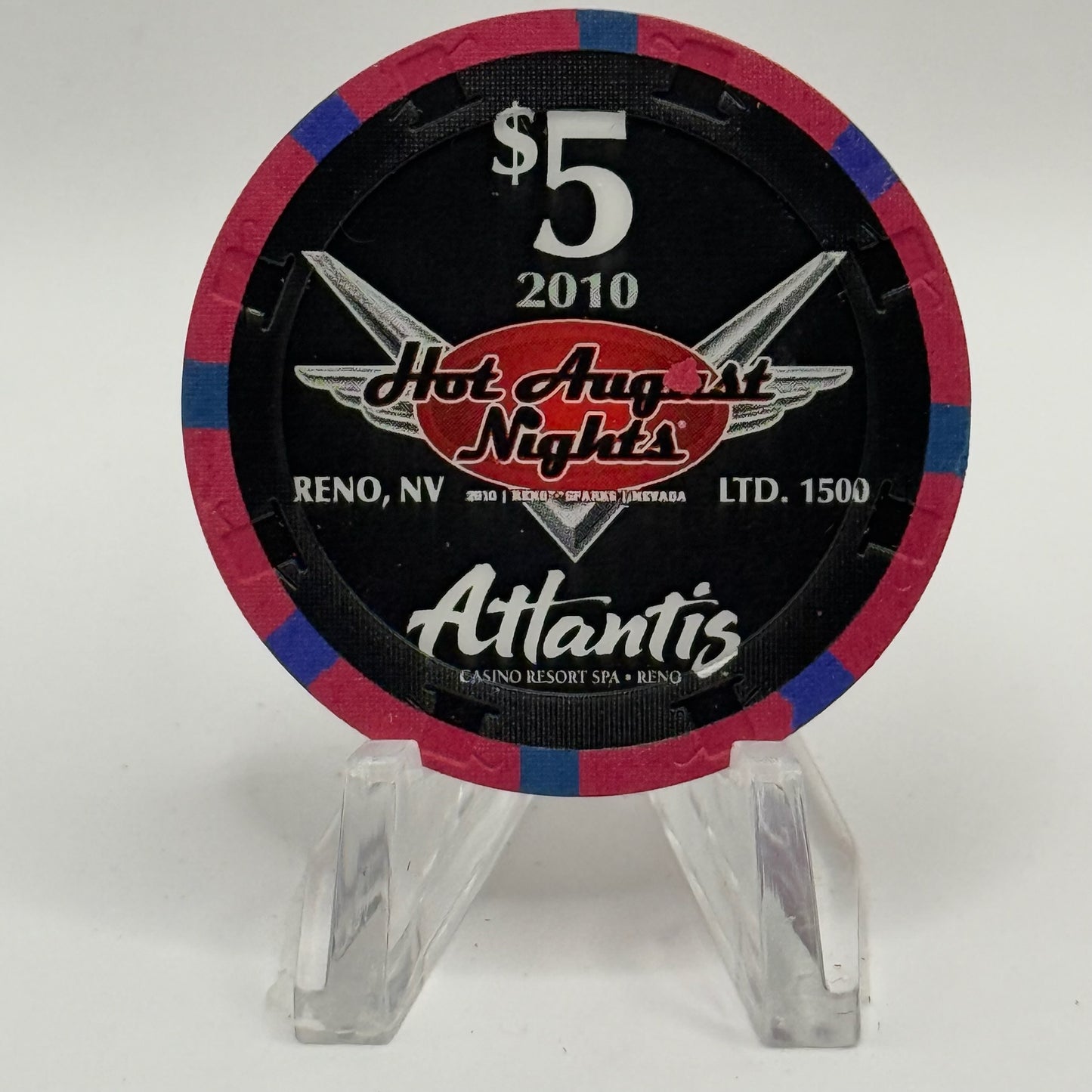 Atlantis Reno Nevada 2010 'Hot August Nights - Cruise Of Champions' LE $5 Casino Chip E9820