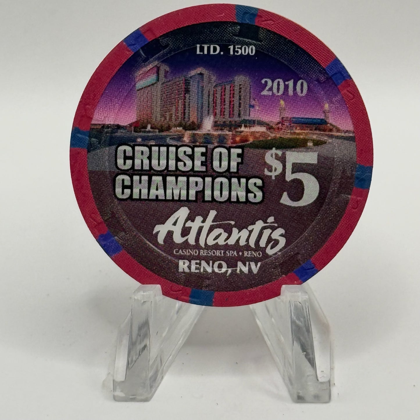 Atlantis Reno Nevada 2010 'Hot August Nights - Cruise Of Champions' LE $5 Casino Chip E9820