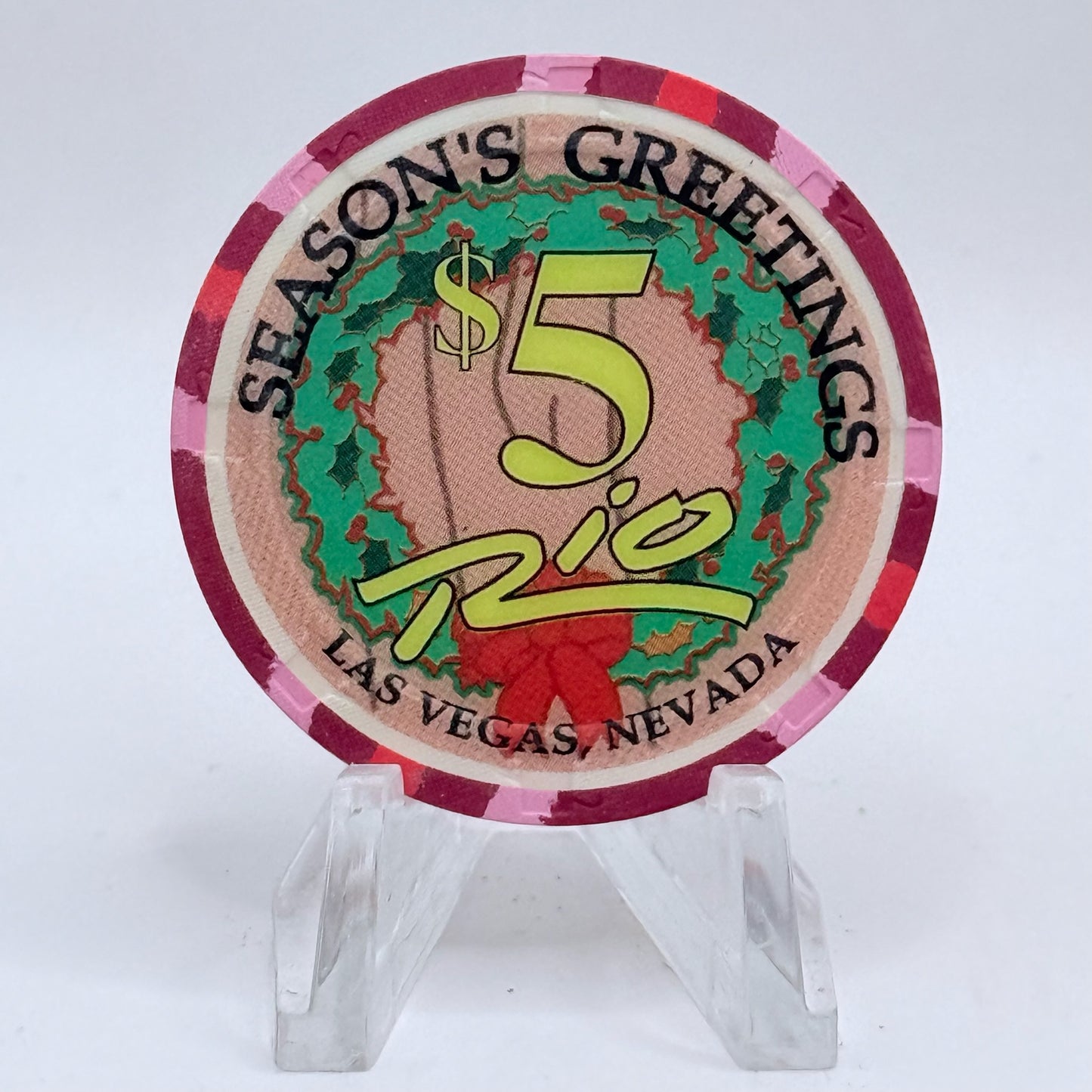 Rio Las Vegas Nevada 2003 'Six Geese A Laying' Series 4 LE $5 Casino Chip E2310