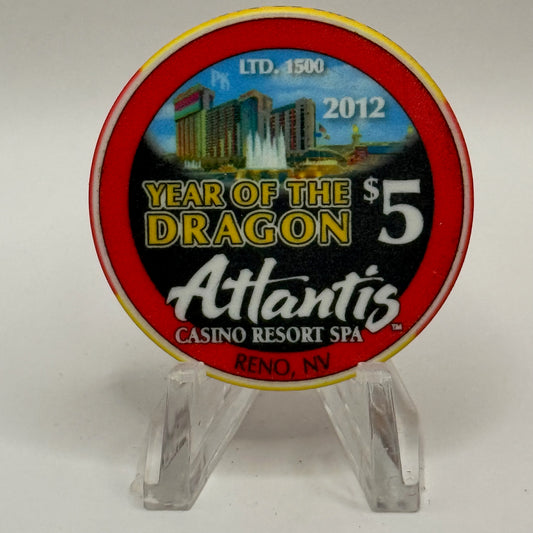 Atlantis Reno Nevada 2012 'Year Of The Dragon' LE $5 Casino Chip D0406