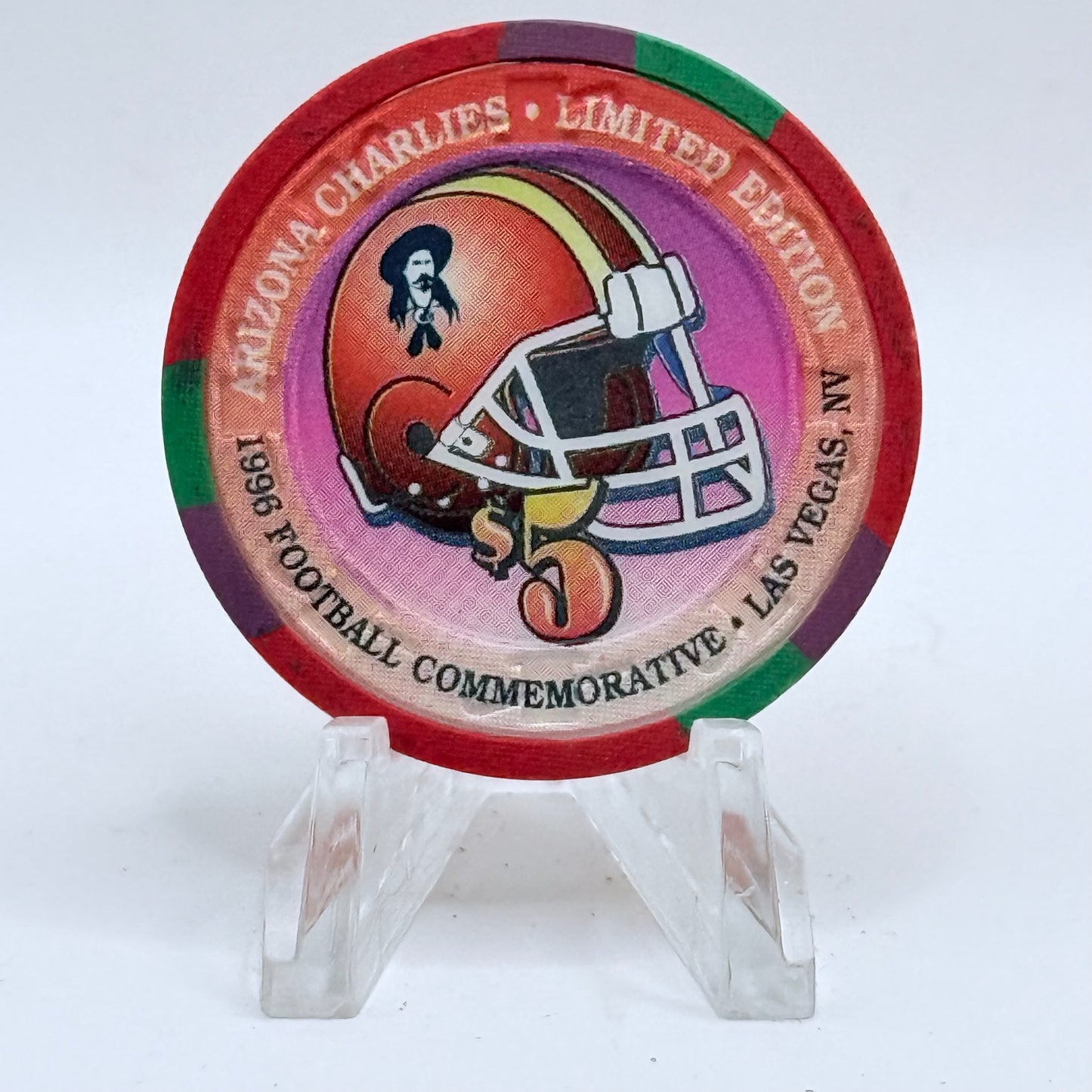 Arizona Charlie's Decatur (West) Las Vegas Nevada 1996 'Football Commemorative' Series 5 LE $5 Casino Chip N2443