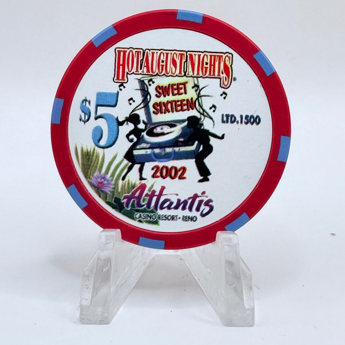 Atlantis Reno Nevada 2002 'Hot August Nights' LE $5 Casino Chip E0033
