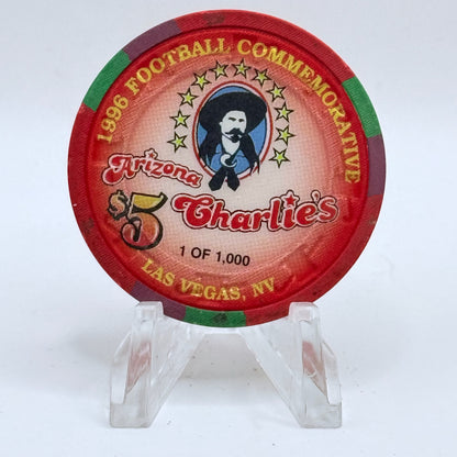 Arizona Charlie's Decatur (West) Las Vegas Nevada 1996 'Football Commemorative' Series 5 LE $5 Casino Chip N2443