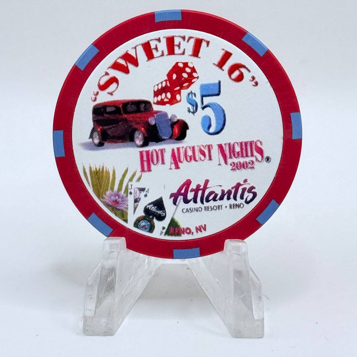 Atlantis Reno Nevada 2002 'Hot August Nights' LE $5 Casino Chip E0033