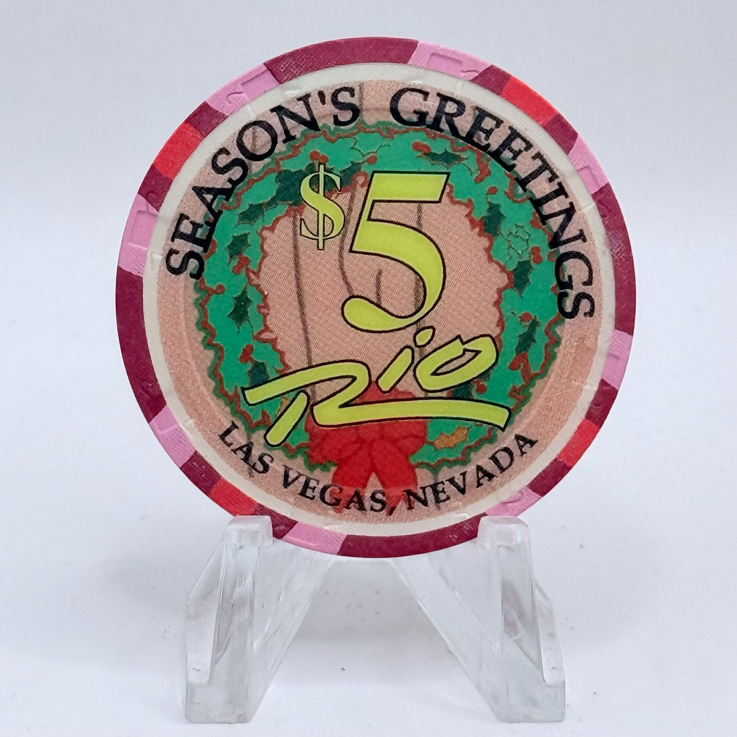 Rio Las Vegas Nevada 2003 'Seven Swans A Swimming' Series 4 LE $5 Casino Chip E4052