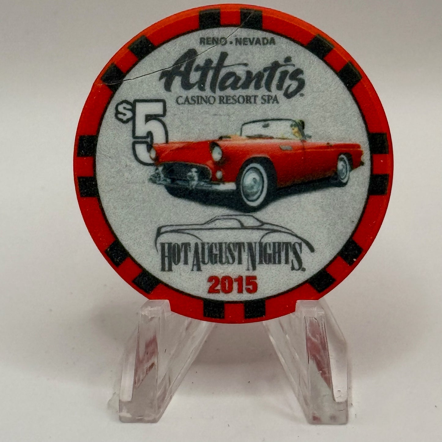 Atlantis Reno Nevada 2015 'Hot August Nights' LE $5 Casino Chip D2089