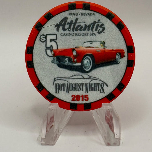 Atlantis Reno Nevada 2015 'Hot August Nights' LE $5 Casino Chip D2089