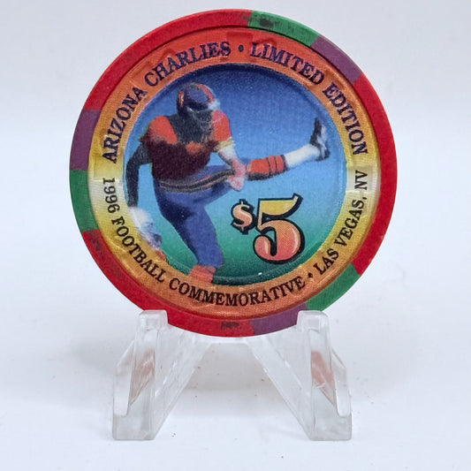 Arizona Charlie's Decatur (West) Las Vegas Nevada 1996 'Football Commemorative' Series 5 LE $5 Casino Chip N2440