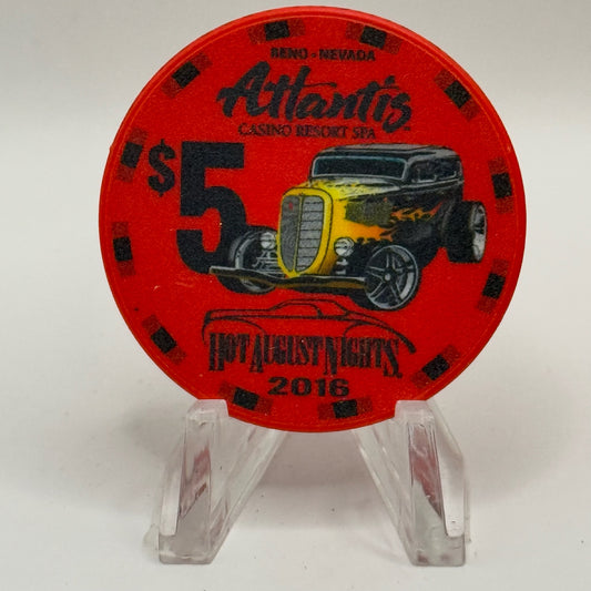Atlantis Reno Nevada 2016 'Hot August Nights, Cruise Of Champions' LE $5 Casino Chip
