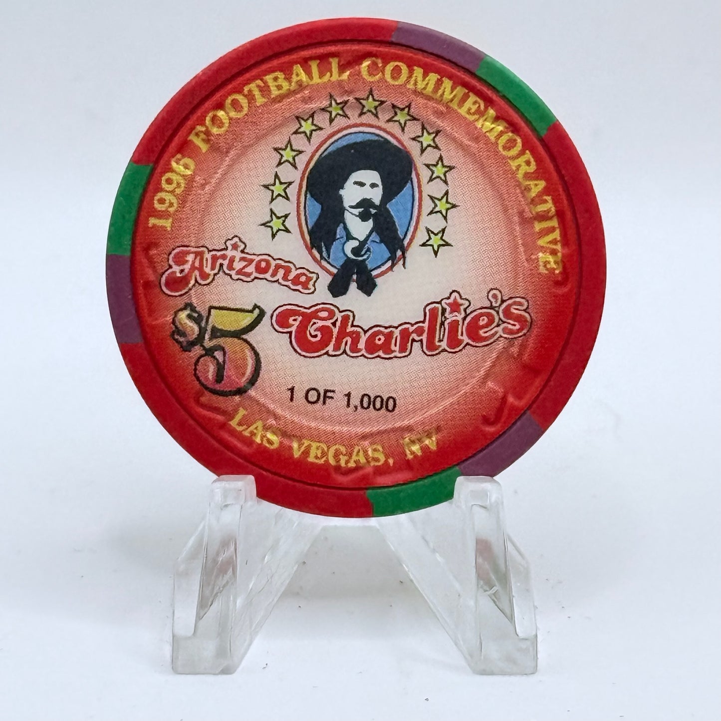 Arizona Charlie's Decatur (West) Las Vegas Nevada 1996 'Football Commemorative' Series 5 LE $5 Casino Chip N2441