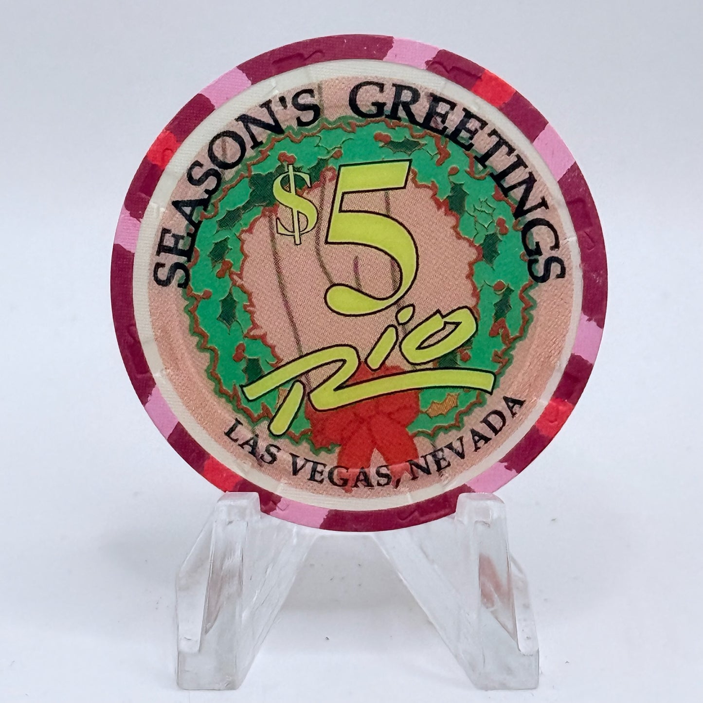 Rio Las Vegas Nevada 2003 'Nine Ladies Dancing' Series 4 LE $5 Casino Chip E2307