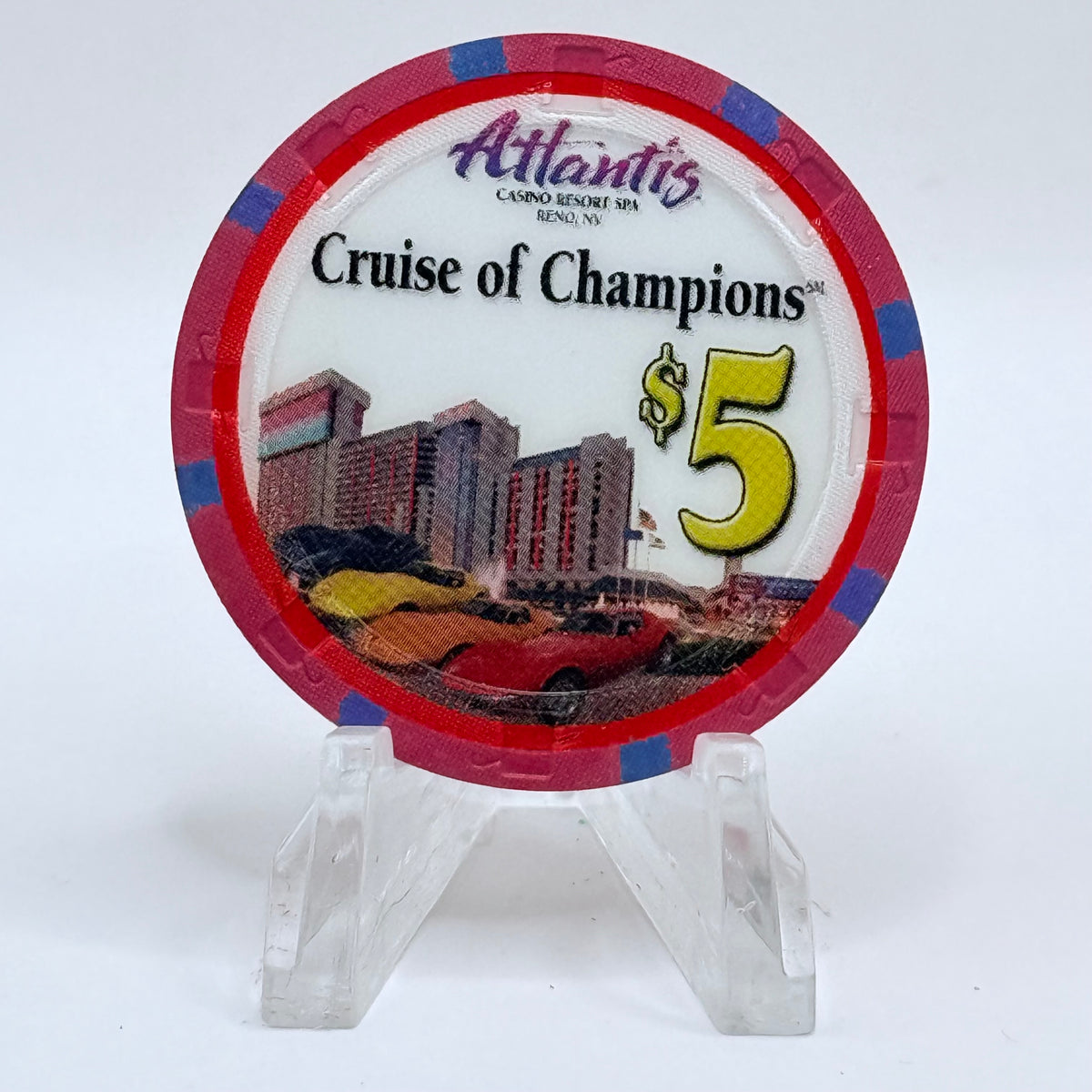 Atlantis Reno Nevada 2008 'Hot August Night, Cruise Of Champions' LE $5 Casino Chip E8854