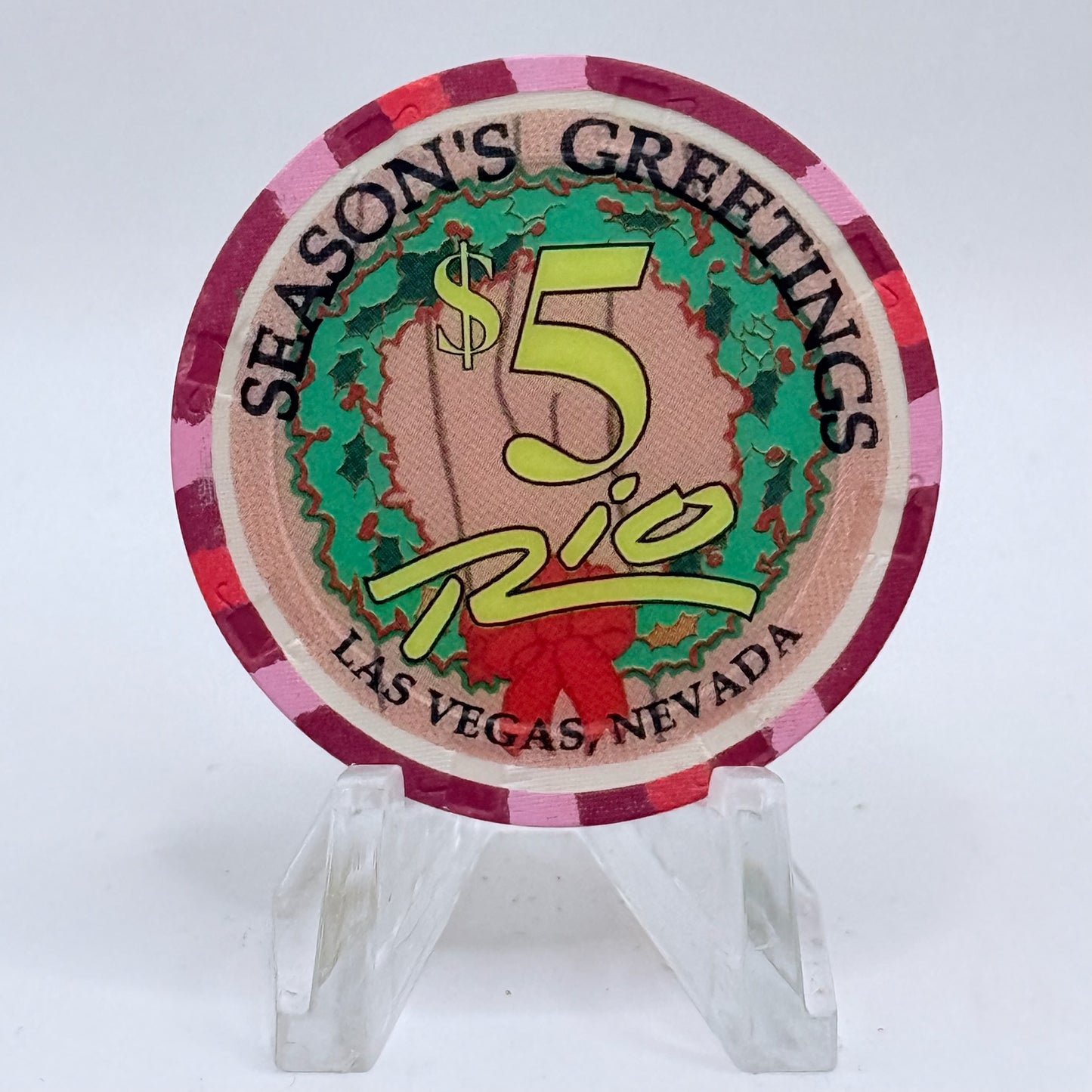 Rio Las Vegas Nevada 2003 'Ten Lords A Leaping' Series 4 LE $5 Casino Chip E2311