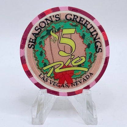 Rio Las Vegas Nevada 2003 'Ten Lords A Leaping' Series 4 LE $5 Casino Chip E2311