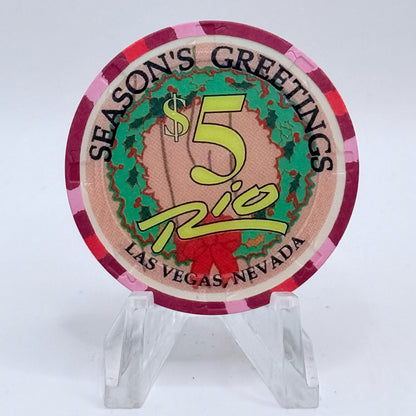 Rio Las Vegas Nevada 2003 'Eleven Pipers Piping' Series 4 LE $5 Casino Chip E2304