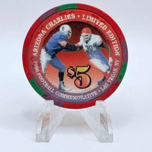 Arizona Charlie's Decatur (West) Las Vegas Nevada 1996 'Football Commemorative' Series 5 LE $5 Casino Chip N2447