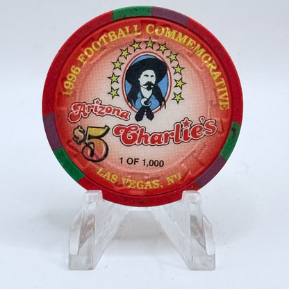 Arizona Charlie's Decatur (West) Las Vegas Nevada 1996 'Football Commemorative' Series 5 LE $5 Casino Chip N2447