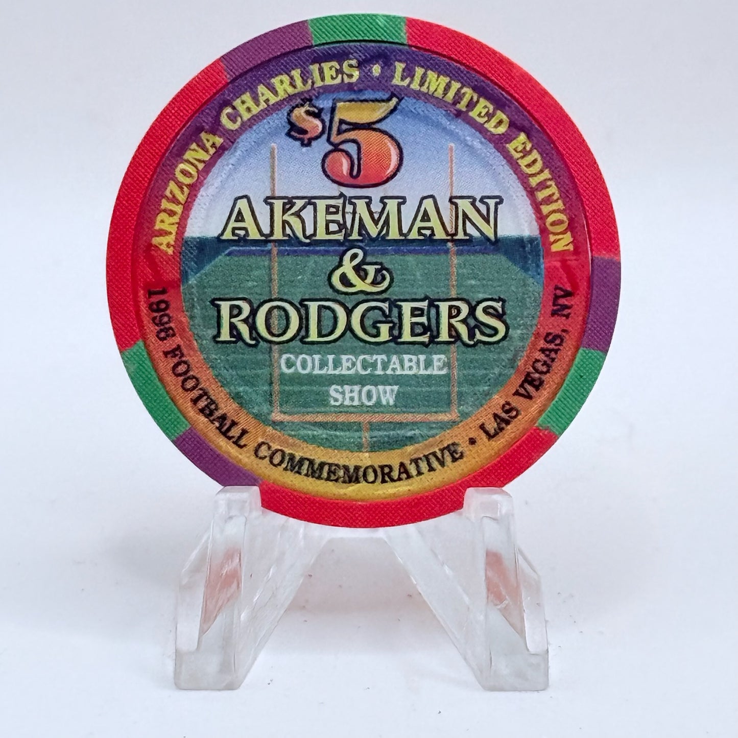 Arizona Charlie's Decatur (West) Las Vegas Nevada 1996 'Akeman & Rodgers' Series 5 LE $5 Casino Chip N2448