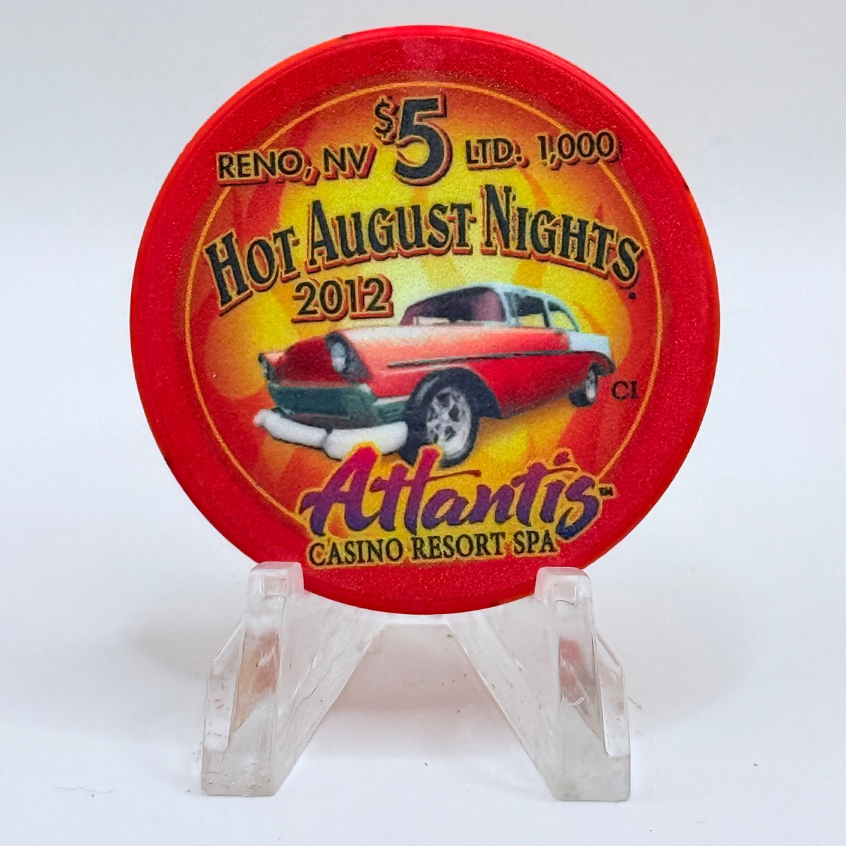 Atlantis Reno Nevada 2012 'Hot August Nights' LE $5 Casino Chip D0792