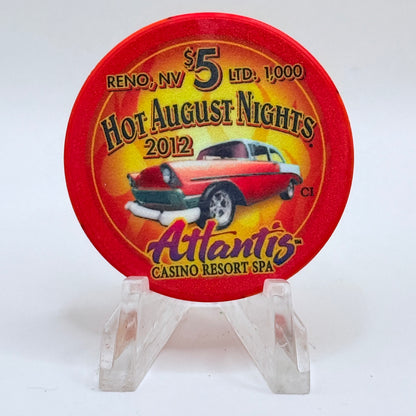 Atlantis Reno Nevada 2012 'Hot August Nights' LE $5 Casino Chip D0792