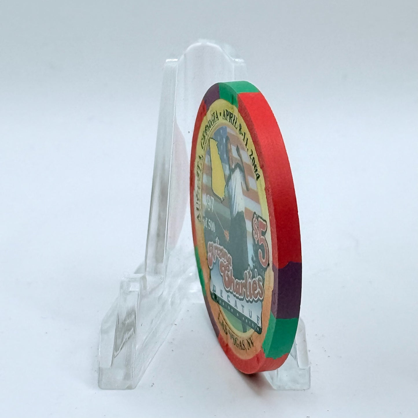 Arizona Charlie's Decatur (West) Las Vegas Nevada 2004 'Masters, Augusta, Georgia' LE $5 Casino Chip E3892