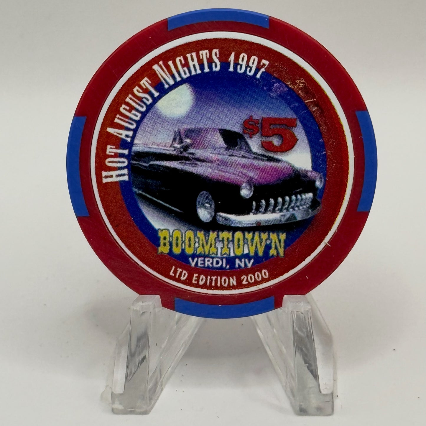 Boomtown 1997 'Hot August Nights' LE $5 Casino Chip N9371