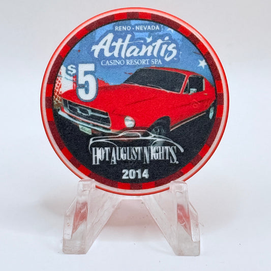 Atlantis Reno Nevada 2014 'Hot August Nights' LE $5 Casino Chip D1643