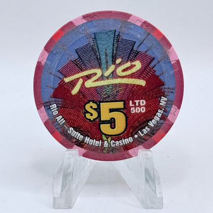 Rio Las Vegas Nevada 2004 'Four Calling Birds' Series 17 LE $5 Casino Chip E4055