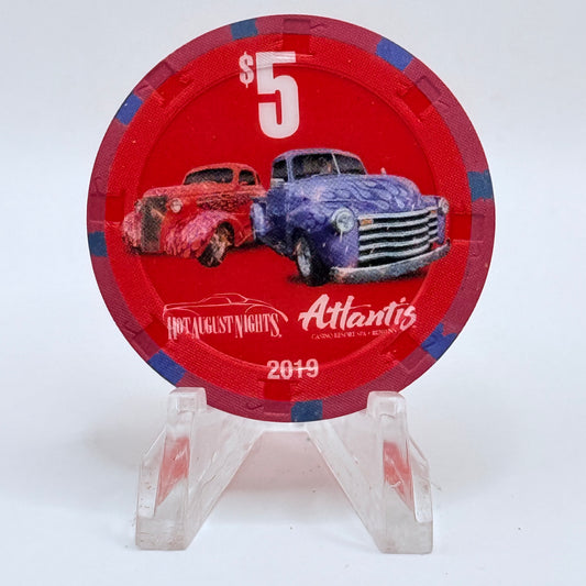 Atlantis Reno Nevada 2019 'Hot August Nights - Cruise Of Champions' LE $5 Casino Chip