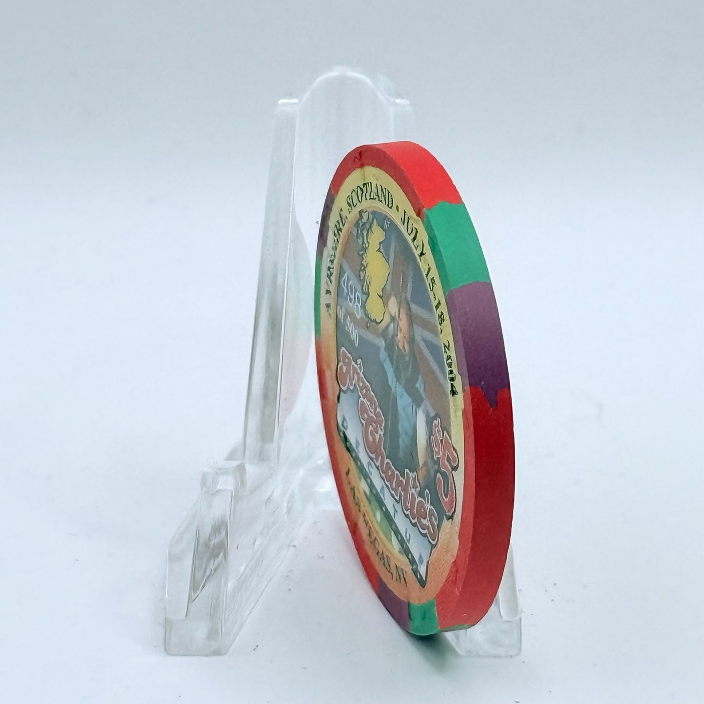 Arizona Charlie's Decatur (West) Las Vegas Nevada 2004 'British Open, Ayrshire, Scotland' LE $5 Casino Chip E3891