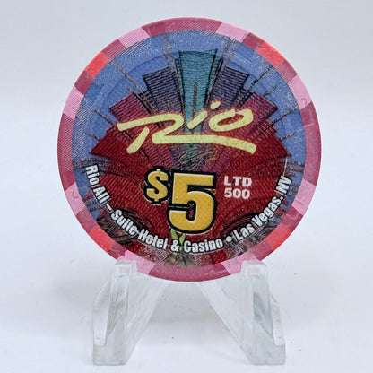 Rio Las Vegas Nevada 2004 'Seven Swans A Swimming' Series 17 LE $5 Casino Chip E4058