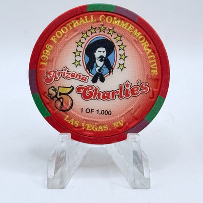 Arizona Charlie's Decatur (West) Las Vegas Nevada 1996 'Football Commemorative' Series 5 LE $5 Casino Chip N2445
