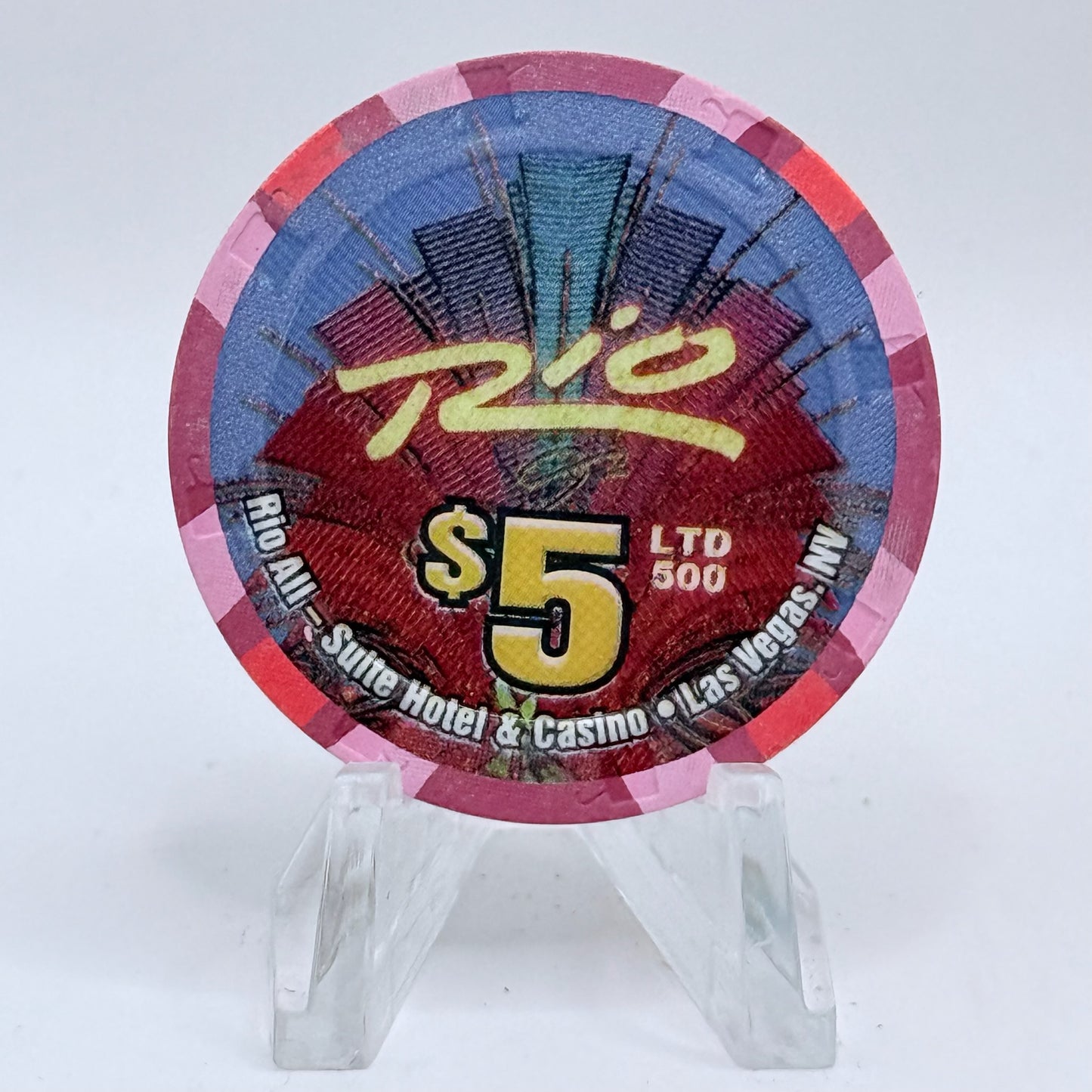 Rio Las Vegas Nevada 2004 'Nine Ladies Dancing' Series 17 LE $5 Casino Chip E4056