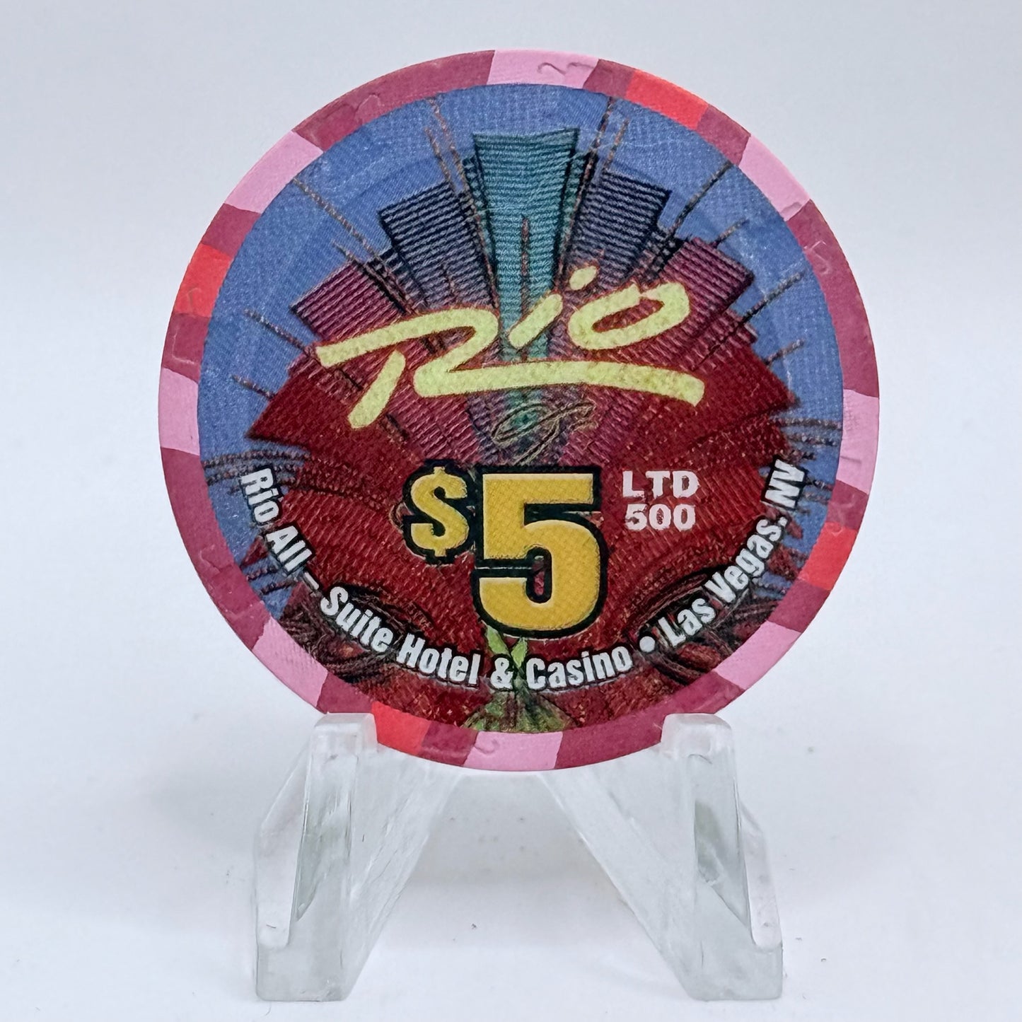 Rio Las Vegas Nevada 2004 'Eight Maids A Milking' Series 17 LE $5 Casino Chip E4052