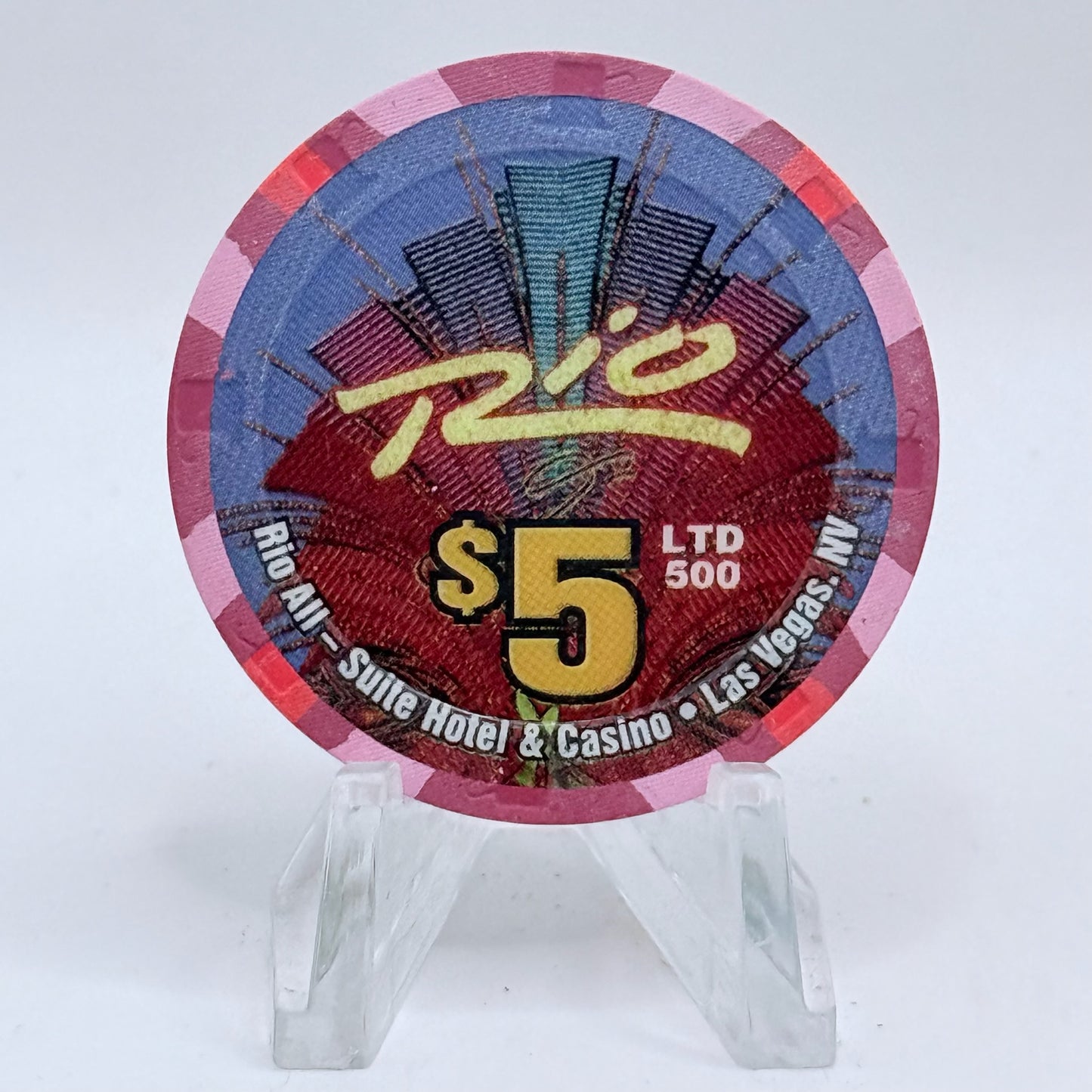 Rio Las Vegas Nevada 2004 'Ten Lords A Leaping' Series 17 LE $5 Casino Chip E4060