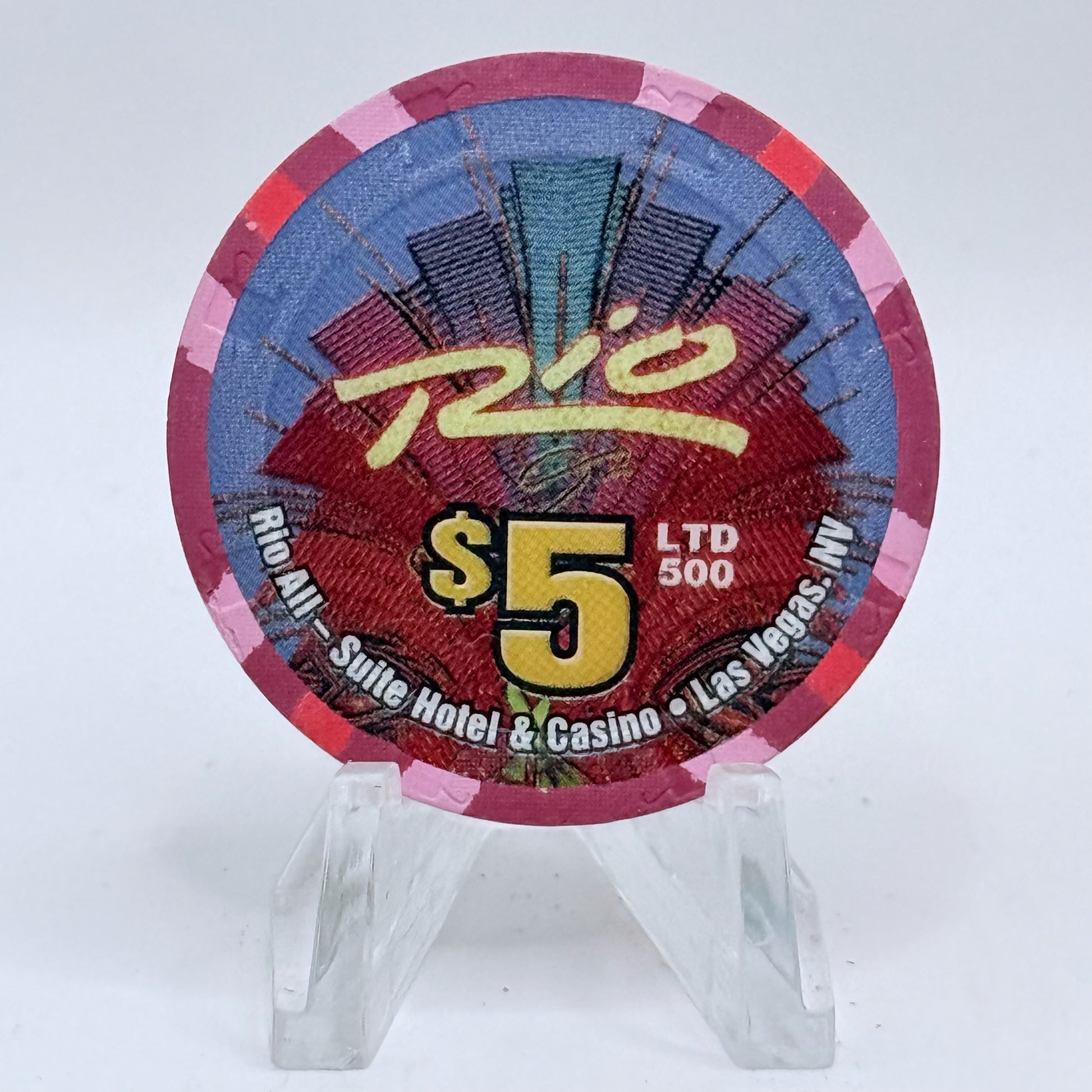 Rio Las Vegas Nevada 2004 'Eleven Pipers Piping' Series 17 LE $5 Casino Chip E4053
