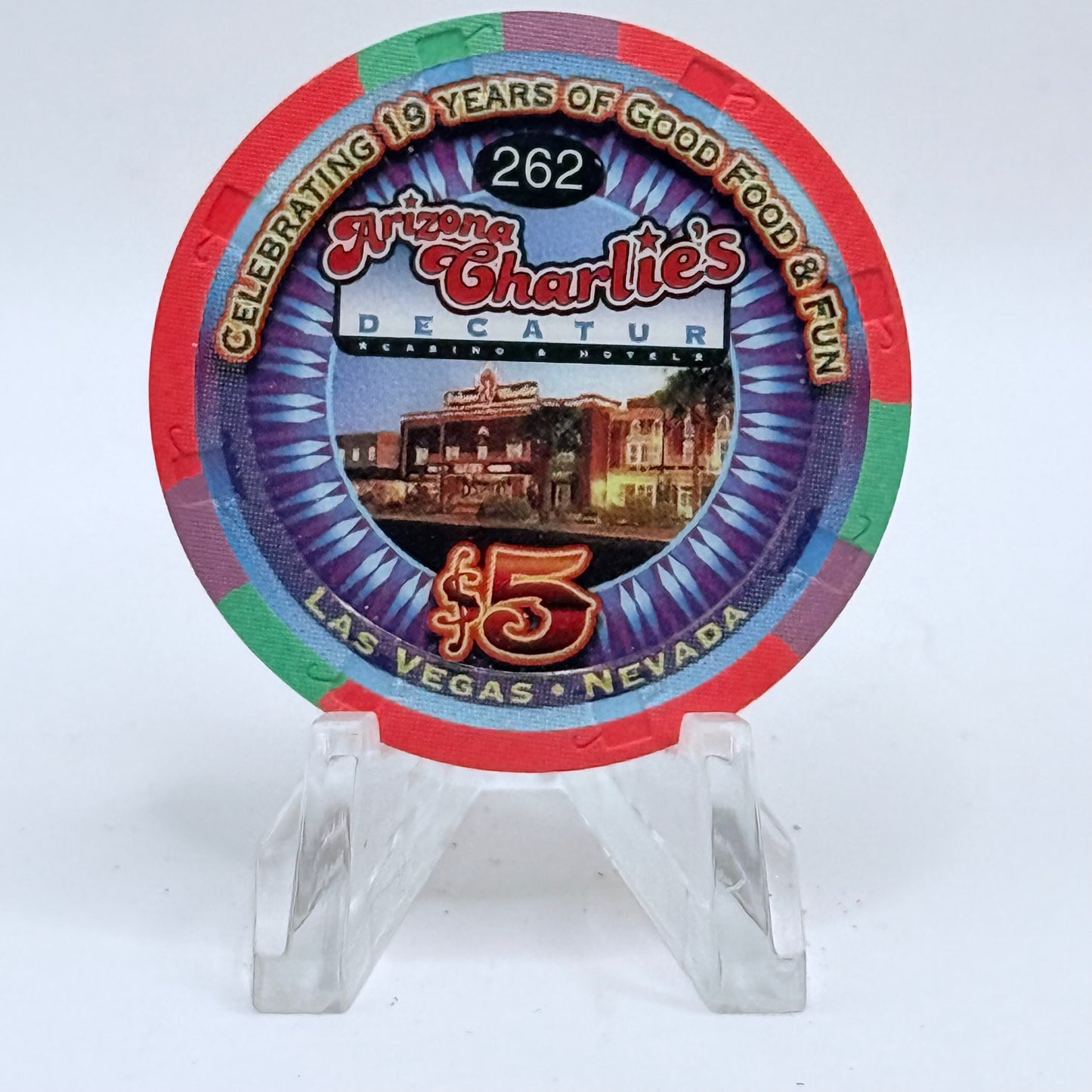 Arizona Charlie's Decatur (West) Las Vegas Nevada 2007 'And They're Off' LE $5 Casino Chip E6192