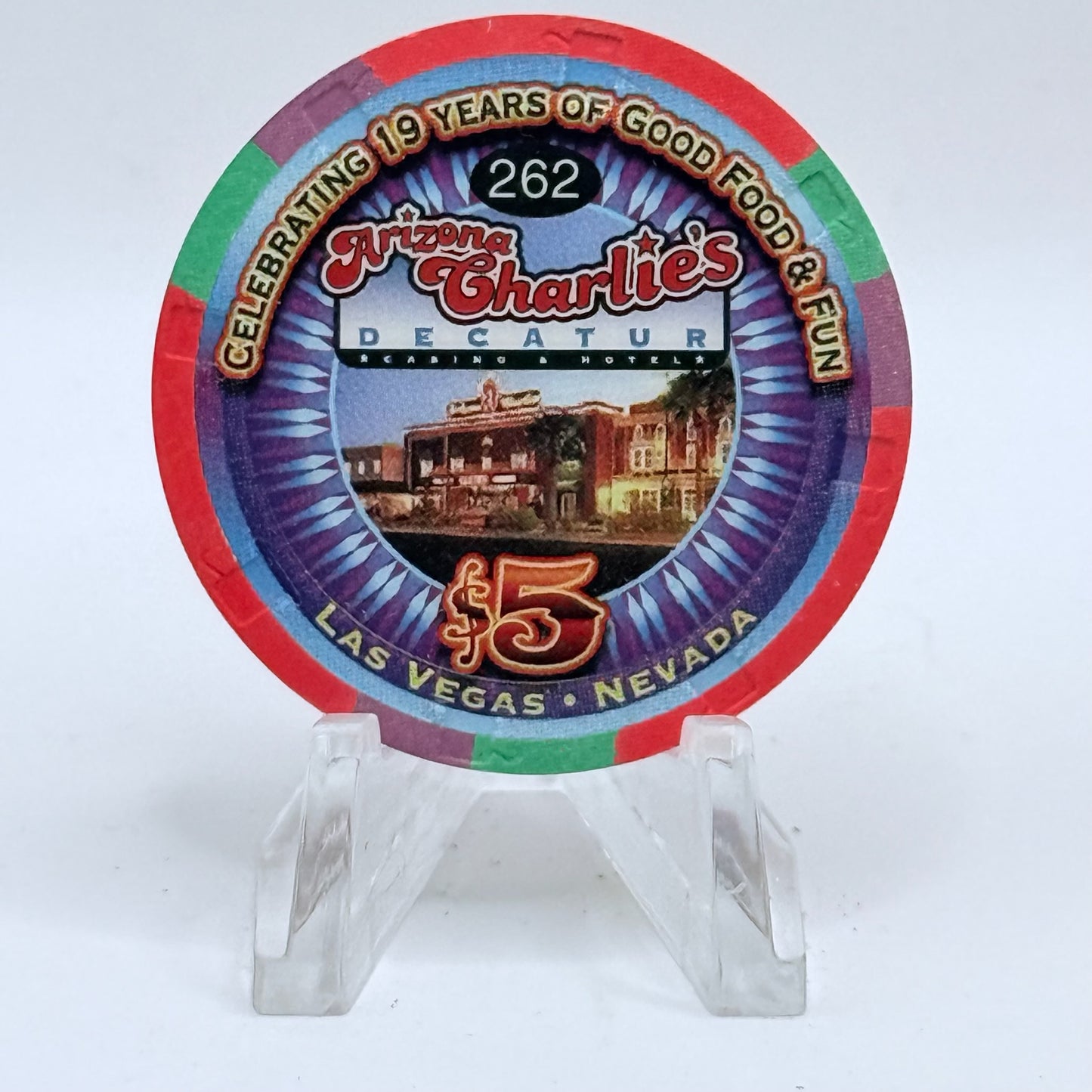 Arizona Charlie's Decatur (West) Las Vegas Nevada 2007 'And They're Off Kentucky Derby' LE $5 Casino Chip E6193