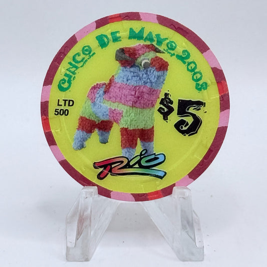 Rio Las Vegas Nevada 2003 'Cinco De Mayo' LE $5 Casino Chip E2286