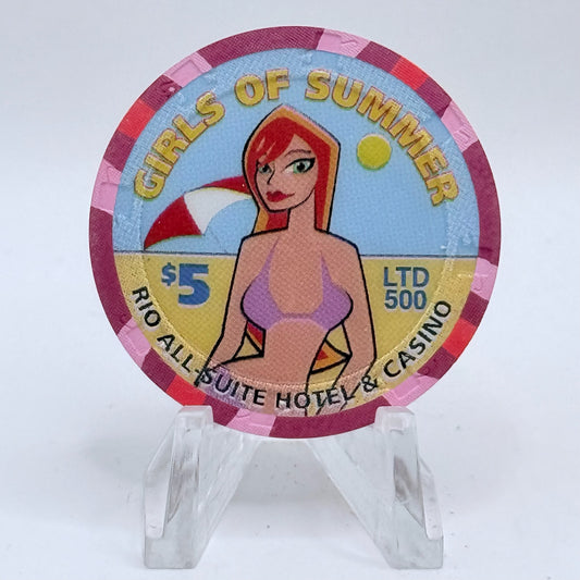Rio Las Vegas Nevada 2005 'Girls of Summer' LE $5 Casino Chip E5490