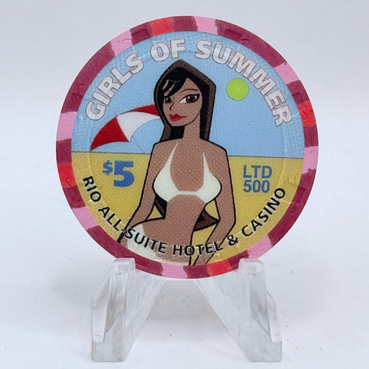 Rio Las Vegas Nevada 2005 'Girls of Summer' LE $5 Casino Chip E5490