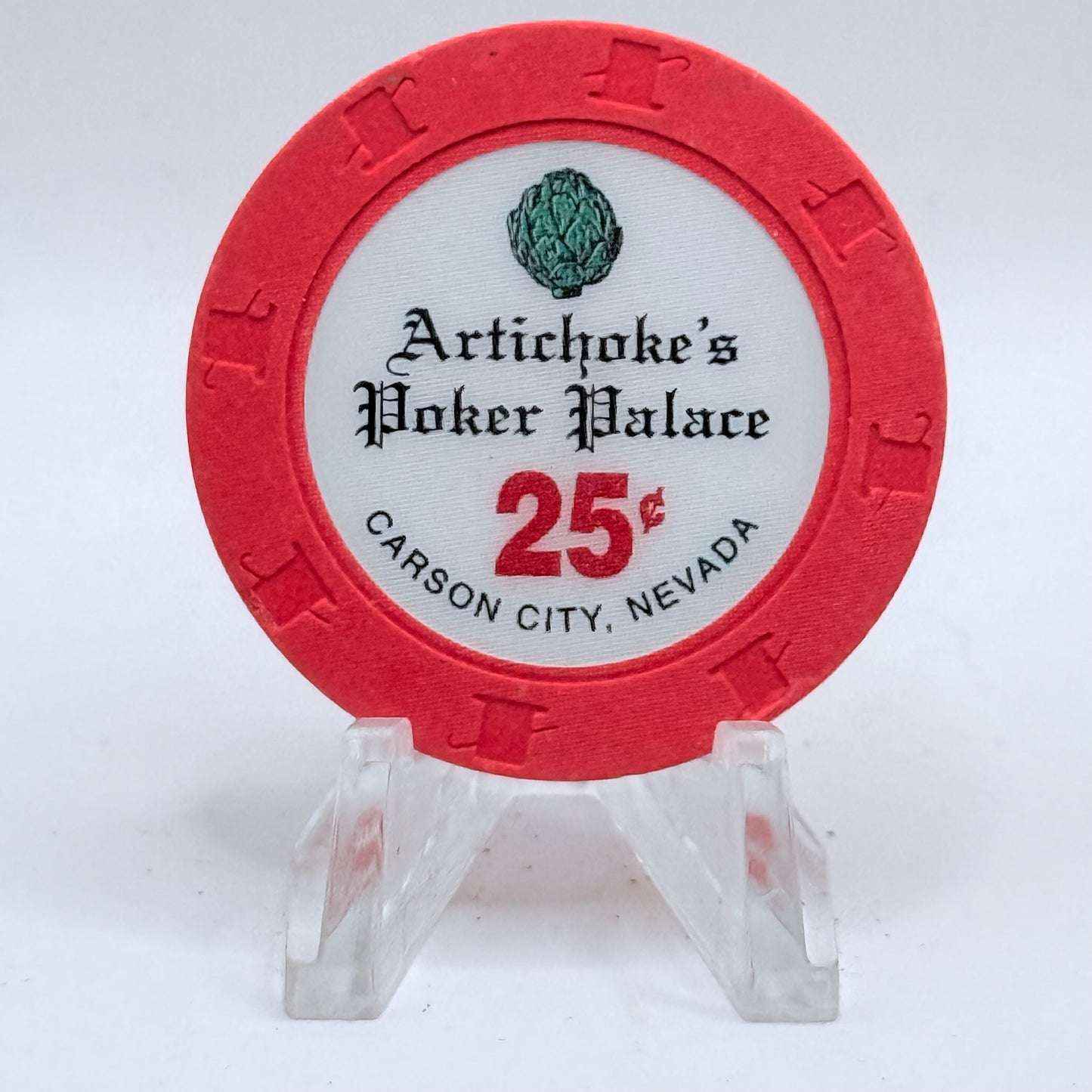 Artichoke's Poker Palace Carson City Nevada 1997 $0.25 Casino Chip V2016