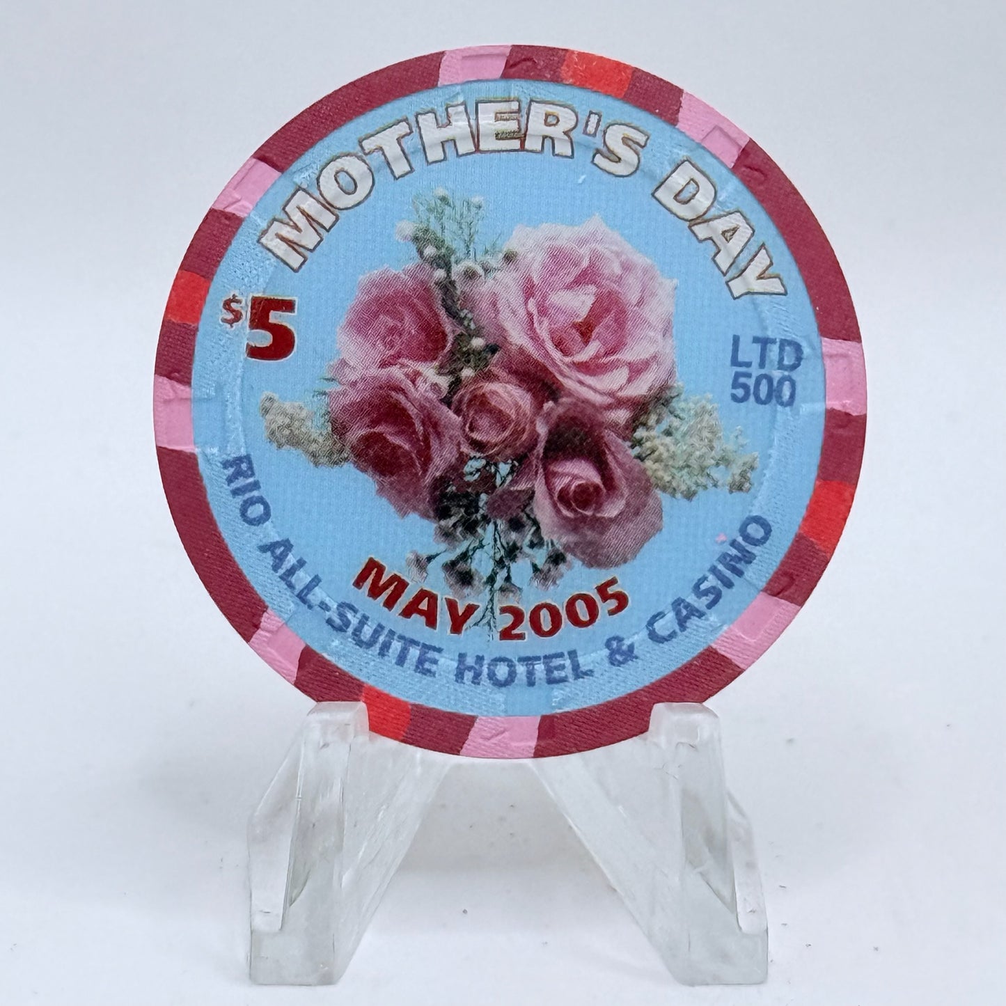 Rio Las Vegas Nevada 2005 'Mothers Day' LE $5 Casino Chip E4627
