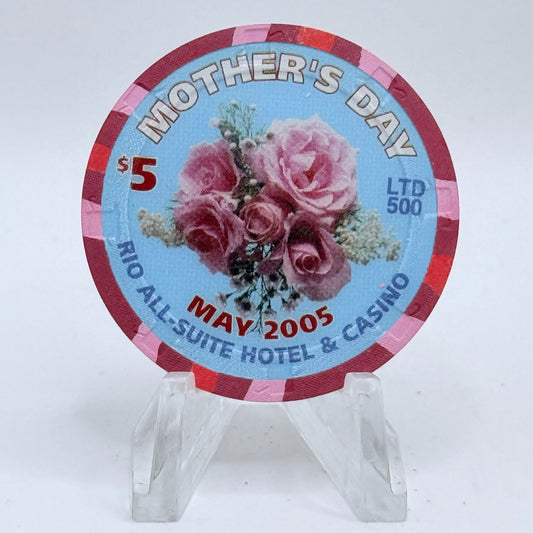 Rio Las Vegas Nevada 2005 'Mothers Day' LE $5 Casino Chip E4627