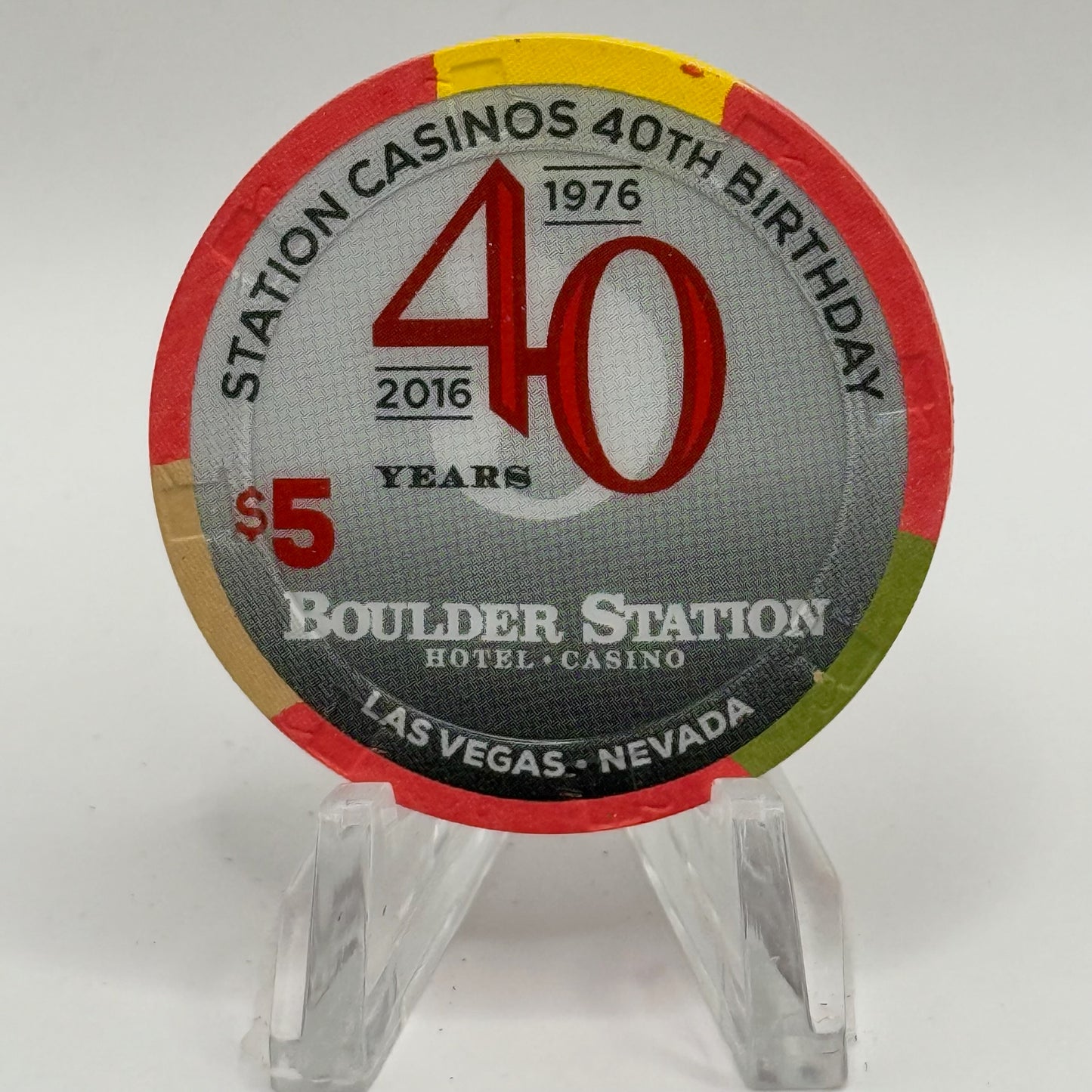 Boulder Station Las Vegas Nevada 2016 'Station Casinos 40th Anniversary' LE Casino Chip