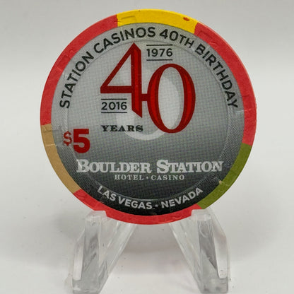 Boulder Station Las Vegas Nevada 2016 'Station Casinos 40th Anniversary' LE Casino Chip