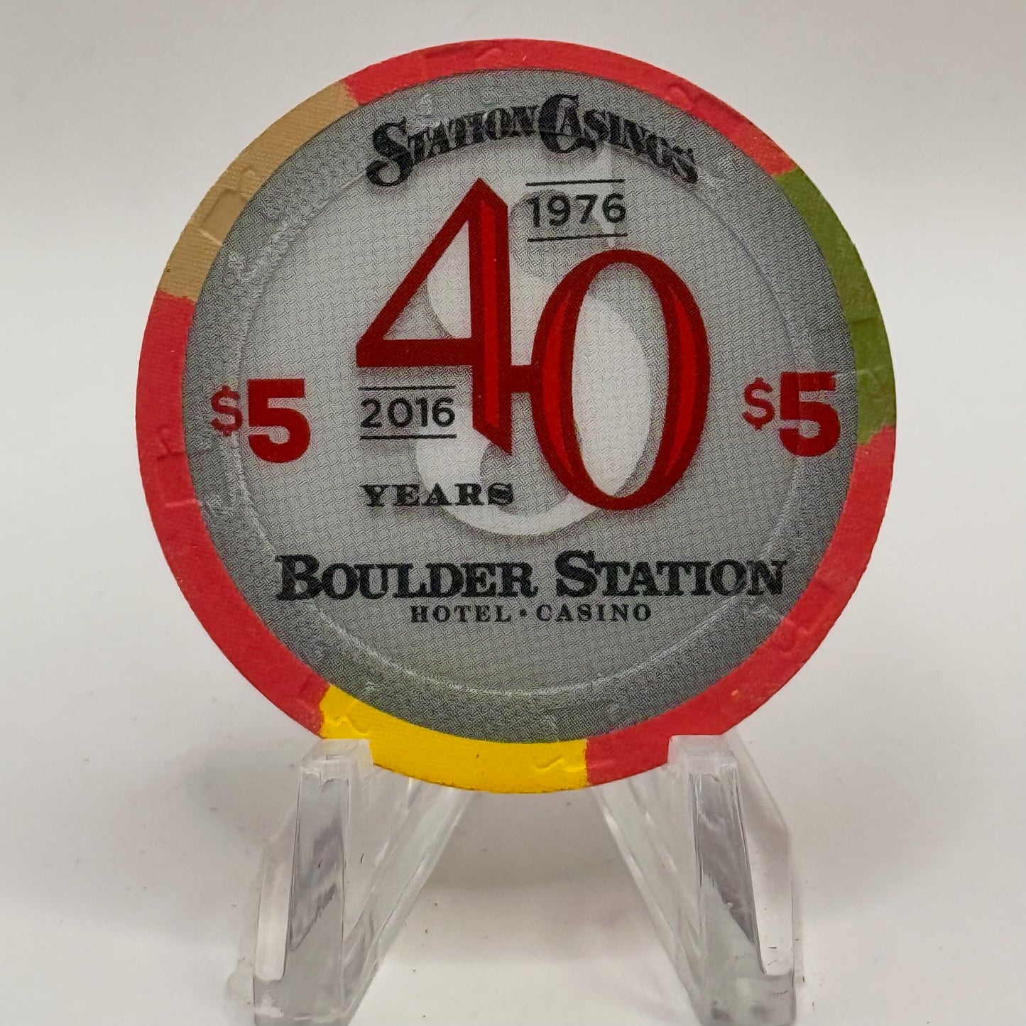 Boulder Station Las Vegas Nevada 2016 'Station Casinos 40th Anniversary' LE Casino Chip