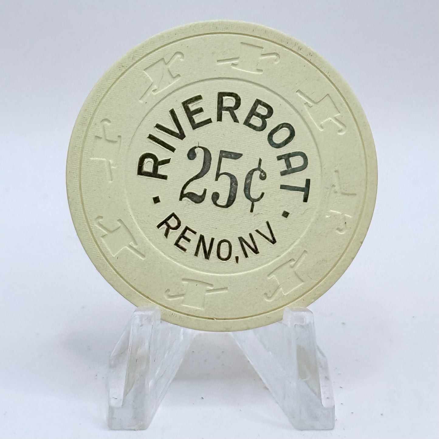 Riverboat Reno Nevada 1990s $0.25 Casino Chip V9623