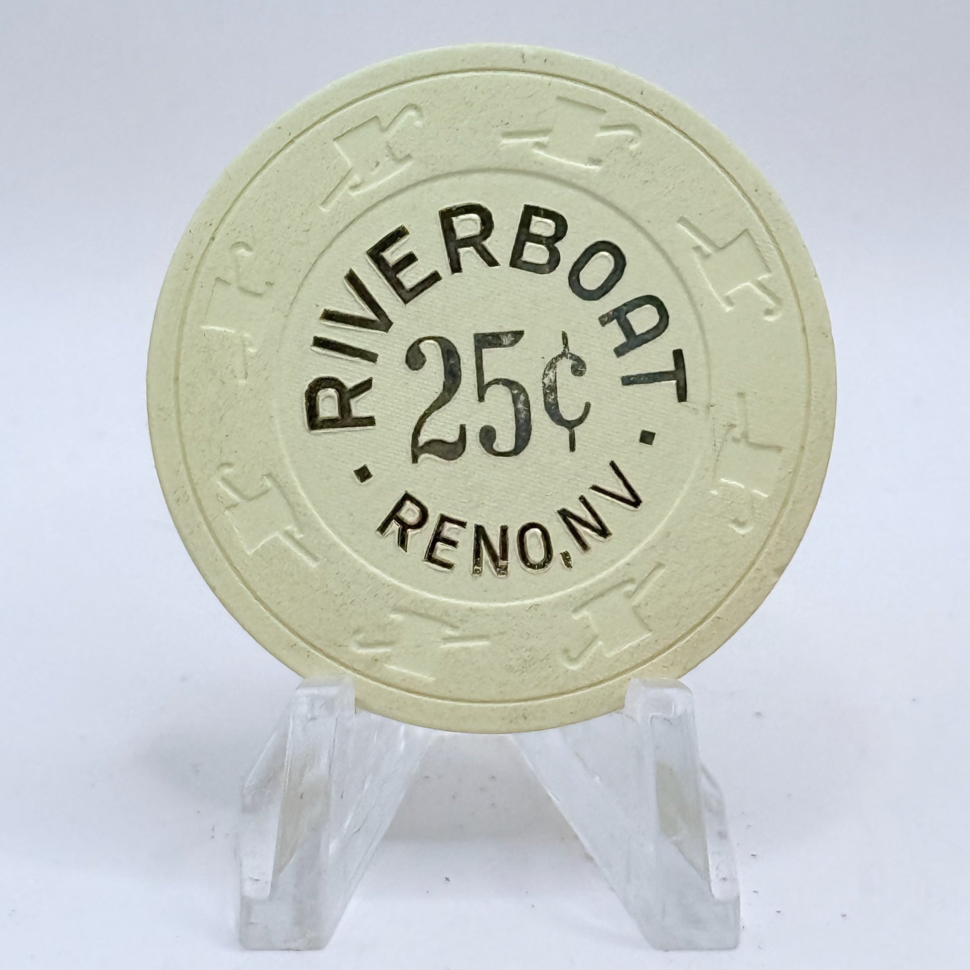 Riverboat Reno Nevada 1990s $0.25 Casino Chip V9623